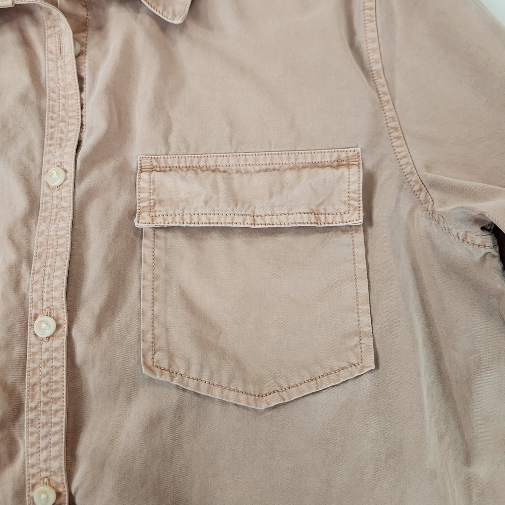 Banana Republic Shirt Womens L Dusty Rose Button Up Utility Soft Wash Casual - Picture 6 of 12
